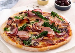 Pancetta, Balsamic Onion and Broccolini Pizza