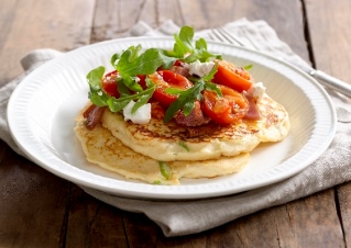 Perfect Italiano NZ | Ricotta Fritters with Tomato Relish, Rocket and Feta