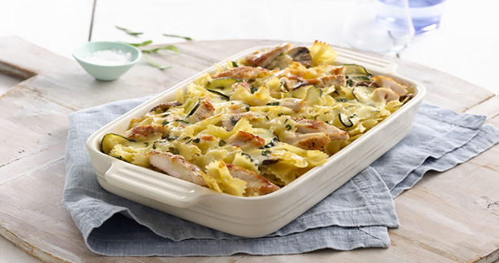 Chicken Mushroom Farfelle Bake