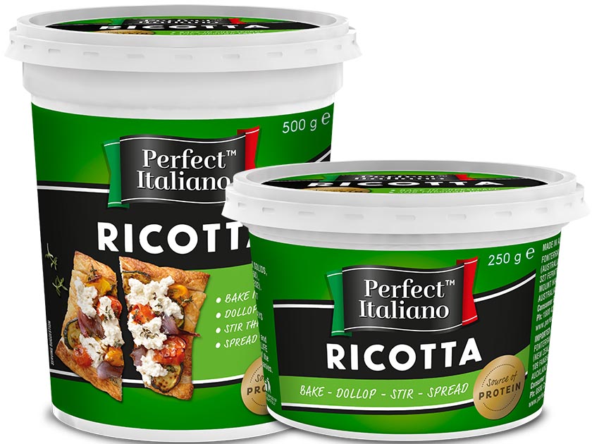 Perfect Italiano Ricotta Original 500g and 250g containers