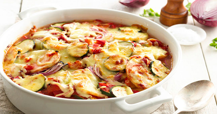 Cheesy Layered Vegetable Bake